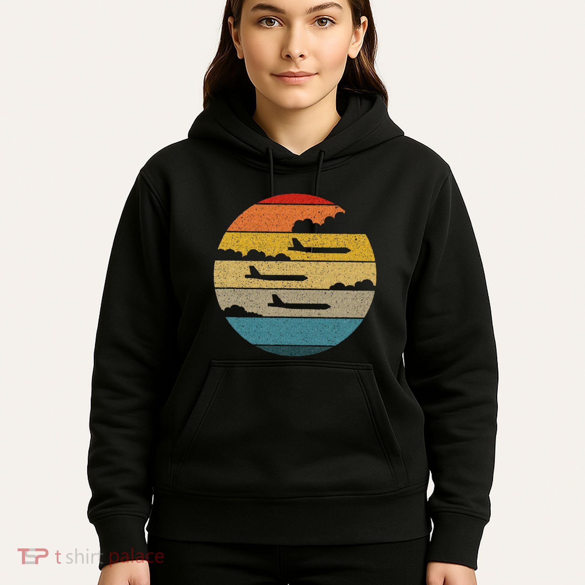 B 52 Stratofortress Silhouette Retro Sunset Airplane B52 Hoodie