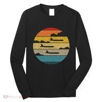B 52 Stratofortress Silhouette Retro Sunset Airplane B52 Long Sleeve Shirt thumb 0