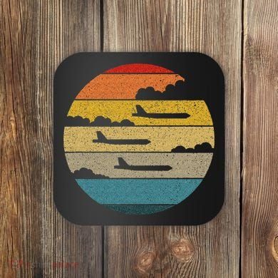 B 52 Stratofortress Silhouette Retro Sunset Airplane B52 Coaster