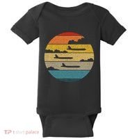 B 52 Stratofortress Silhouette Retro Sunset Airplane B52 Baby Bodysuit thumb 0