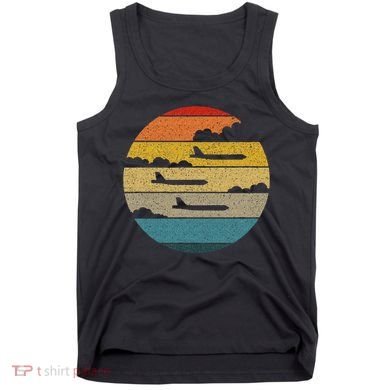 B 52 Stratofortress Silhouette Retro Sunset Airplane B52 Tank Top