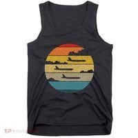 B 52 Stratofortress Silhouette Retro Sunset Airplane B52 Tank Top thumb 0