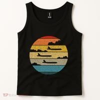 B 52 Stratofortress Silhouette Retro Sunset Airplane B52 Tank Top thumb 2