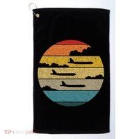 B 52 Stratofortress Silhouette Retro Sunset Airplane B52 Golf Towel thumb 0