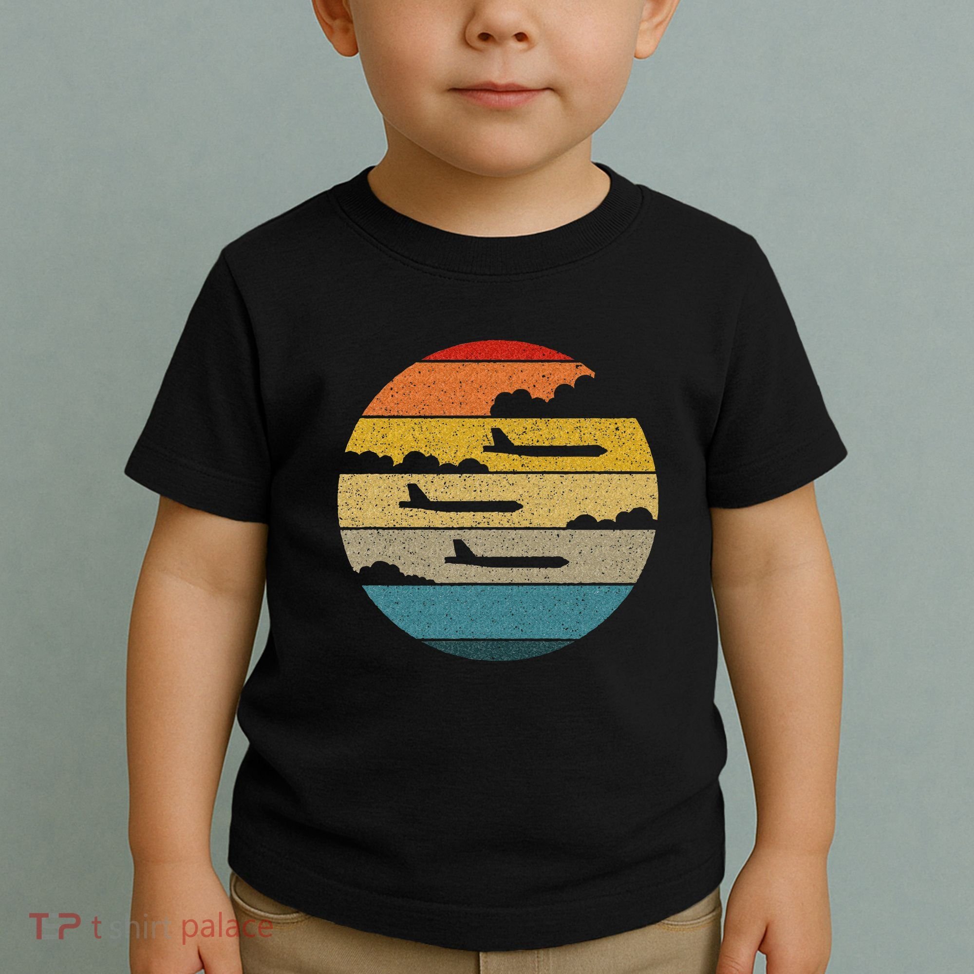 B 52 Stratofortress Silhouette Retro Sunset Airplane B52 Toddler T-Shirt