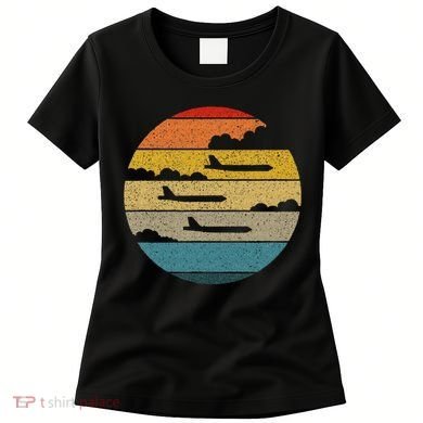 B 52 Stratofortress Silhouette Retro Sunset Airplane B52 Women's T-Shirt