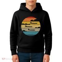 B 52 Stratofortress Silhouette Retro Sunset Airplane B52 Kids Hoodie thumb 4