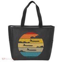 B 52 Stratofortress Silhouette Retro Sunset Airplane B52 Tote Bag thumb 0