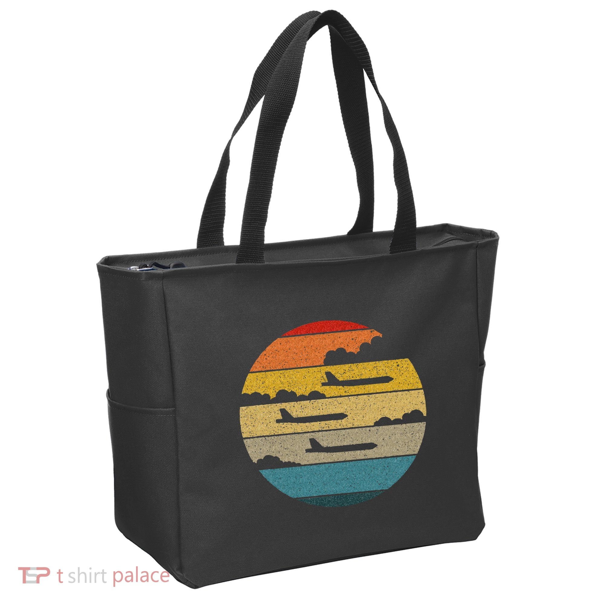 B 52 Stratofortress Silhouette Retro Sunset Airplane B52 Tote Bag