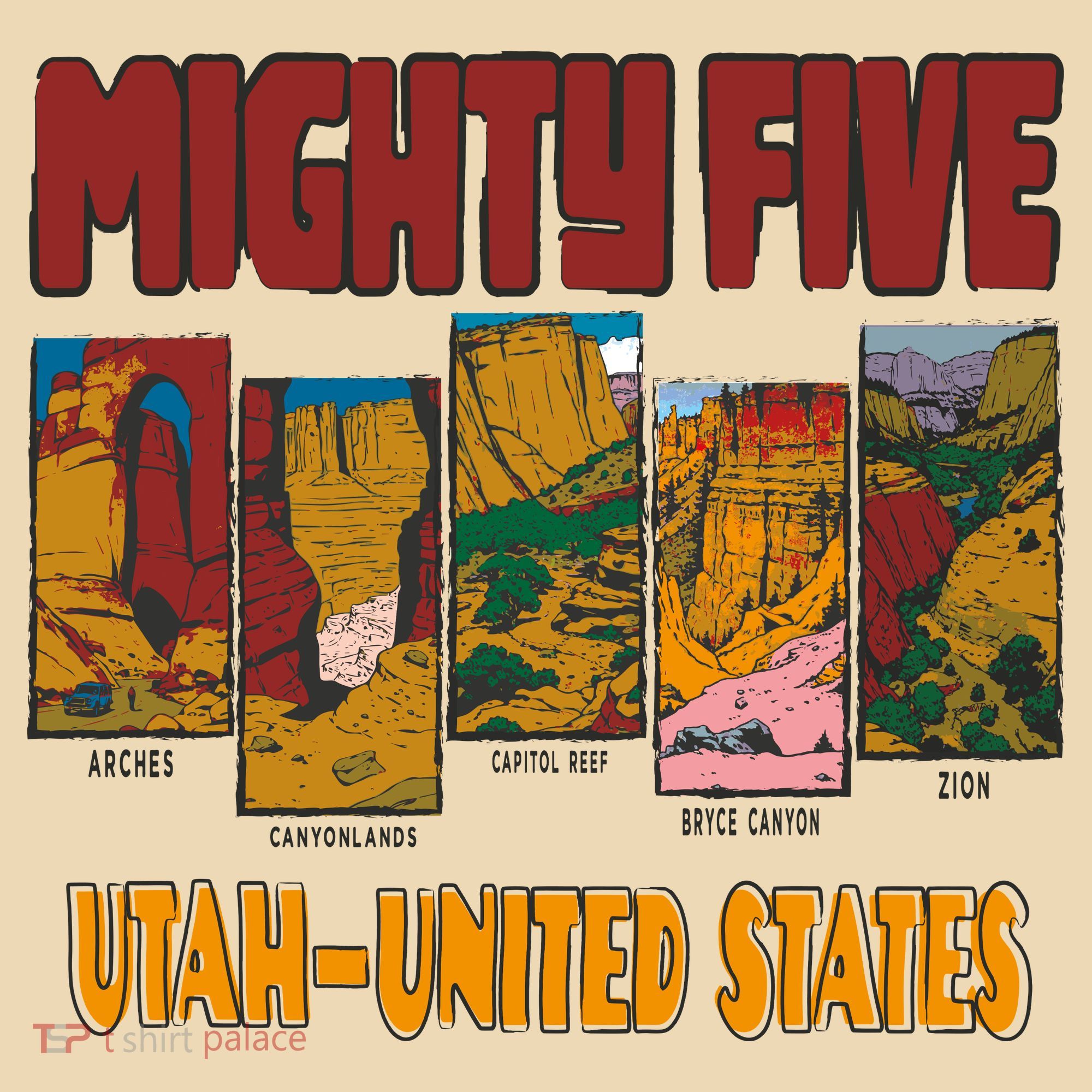 Big 5 Utah Mighty Five National Park Tote Bag