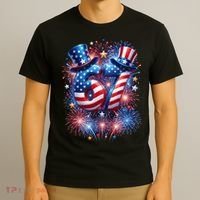 Birthday 67 American Flag 6-7 Meme USA 4th Of July America  T-Shirt thumb 3