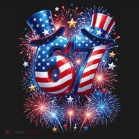 Birthday 67 American Flag 6-7 Meme USA 4th Of July America  Women's Tank Top thumb 5
