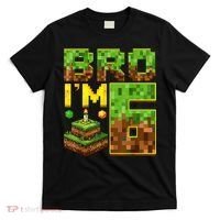 Boy 6th Birthday Boy Bro I’M 6 Year Old Gamer Pixel T-Shirt thumb 0