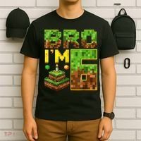 Boy 6th Birthday Boy Bro I’M 6 Year Old Gamer Pixel T-Shirt thumb 6