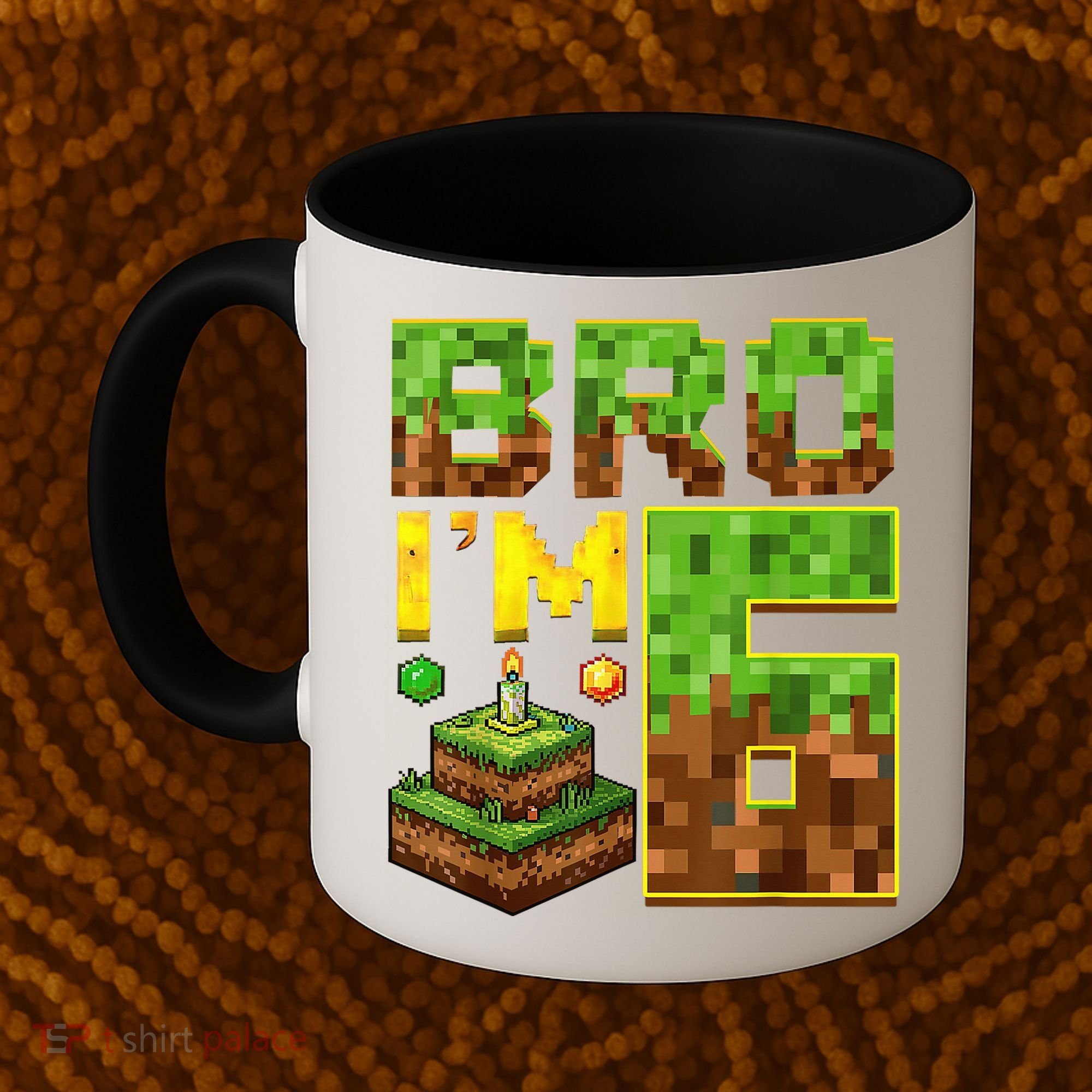 Boy 6th Birthday Boy Bro I’M 6 Year Old Gamer Pixel Coffee Mug