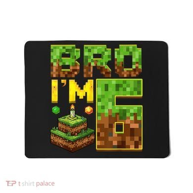 Boy 6th Birthday Boy Bro I’M 6 Year Old Gamer Pixel Mousepad