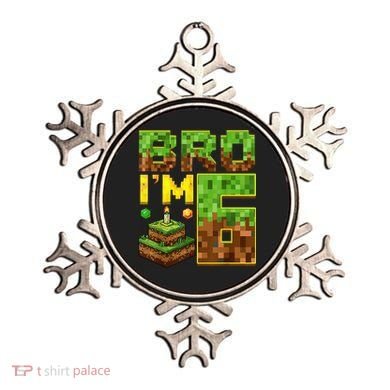 Boy 6th Birthday Boy Bro I’M 6 Year Old Gamer Pixel Ornament