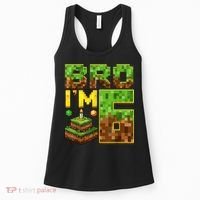 Boy 6th Birthday Boy Bro I’M 6 Year Old Gamer Pixel Women's Tank Top thumb 0
