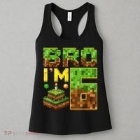 Boy 6th Birthday Boy Bro I’M 6 Year Old Gamer Pixel Women's Tank Top thumb 3