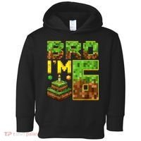 Boy 6th Birthday Boy Bro I’M 6 Year Old Gamer Pixel Toddler Hoodie thumb 0