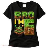 Boy 6th Birthday Boy Bro I’M 6 Year Old Gamer Pixel Women's T-Shirt thumb 0