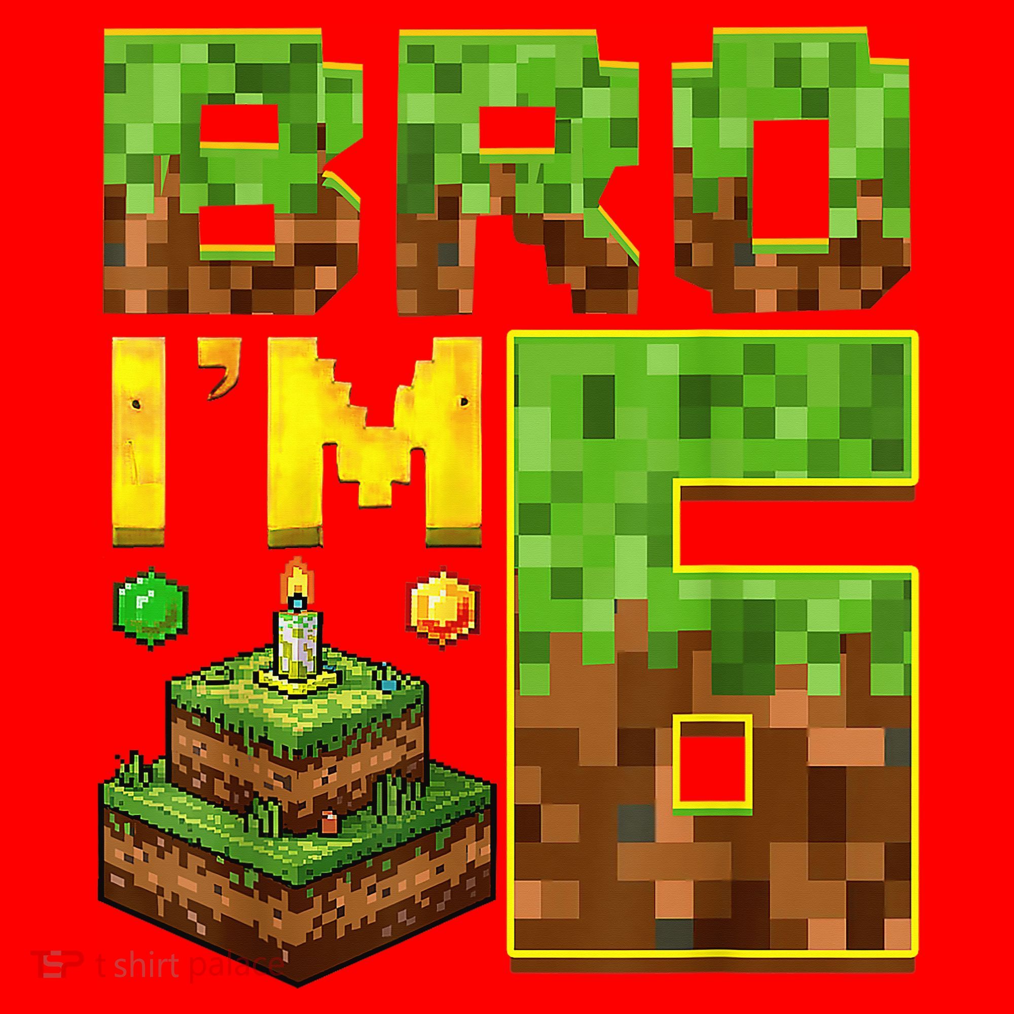 Boy 6th Birthday Boy Bro I’M 6 Year Old Gamer Pixel Santa Hat