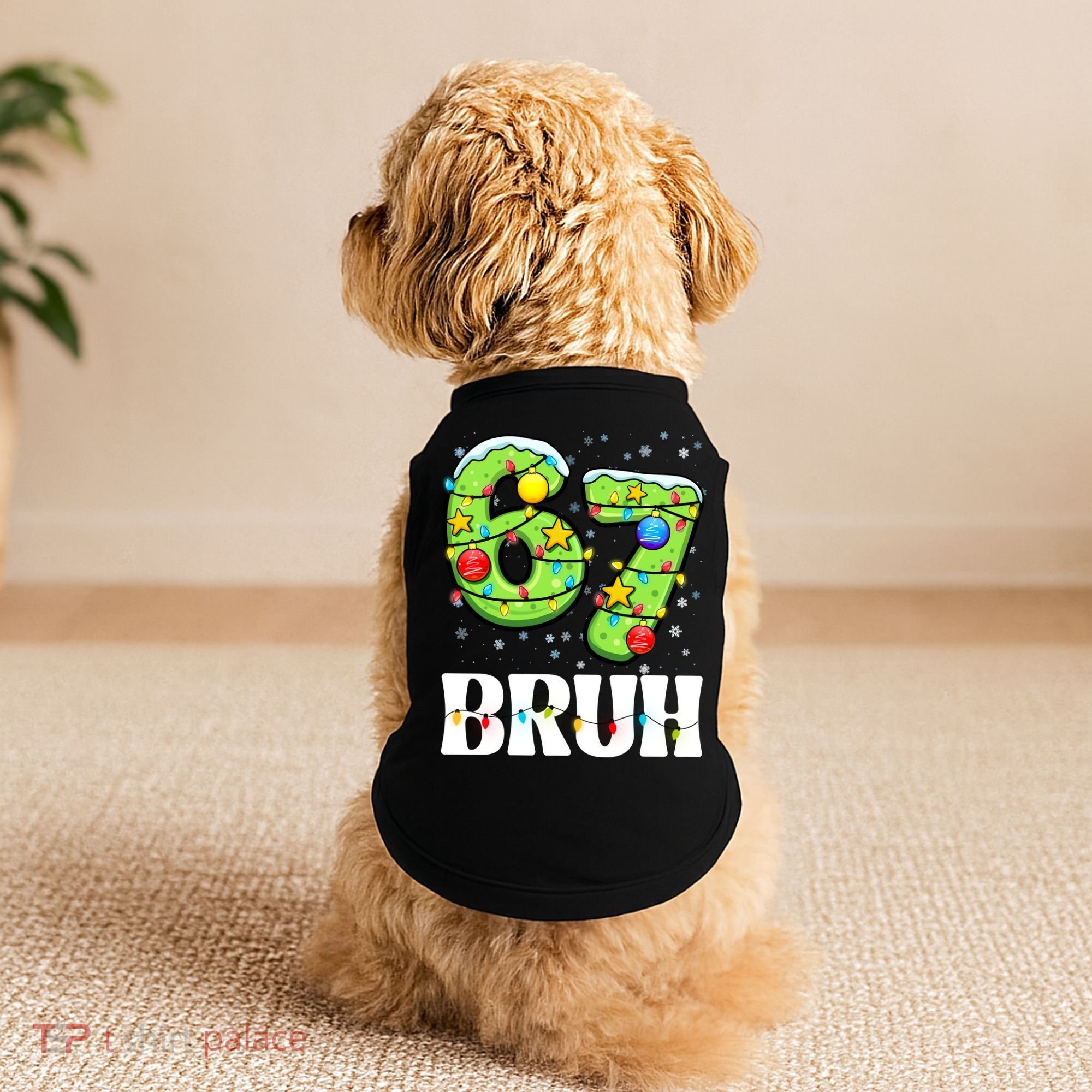 Bruh 67 Christmas Six Seven 6-7 Meme Funny Doggie Tank