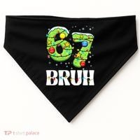Bruh 67 Christmas Six Seven 6-7 Meme Funny USA-Made Doggie Bandana thumb 0