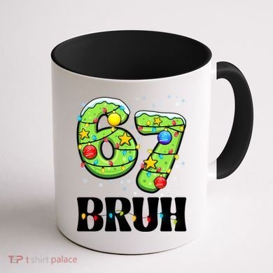 Bruh 67 Christmas Six Seven 6-7 Meme Funny Coffee Mug back