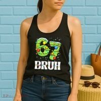 Bruh 67 Christmas Six Seven 6-7 Meme Funny Women's Tank Top thumb 2
