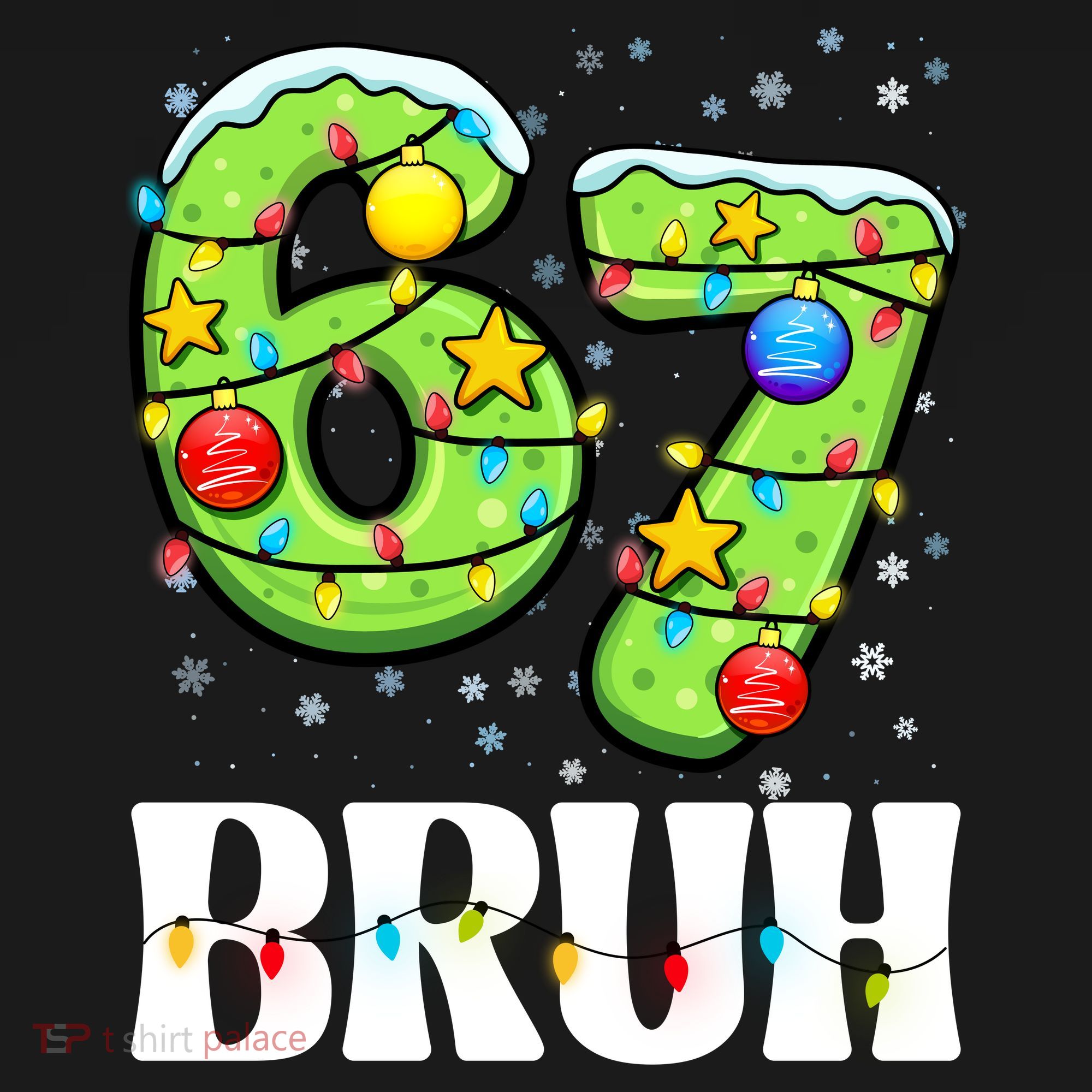 Bruh 67 Christmas Six Seven 6-7 Meme Funny Women's Tank Top