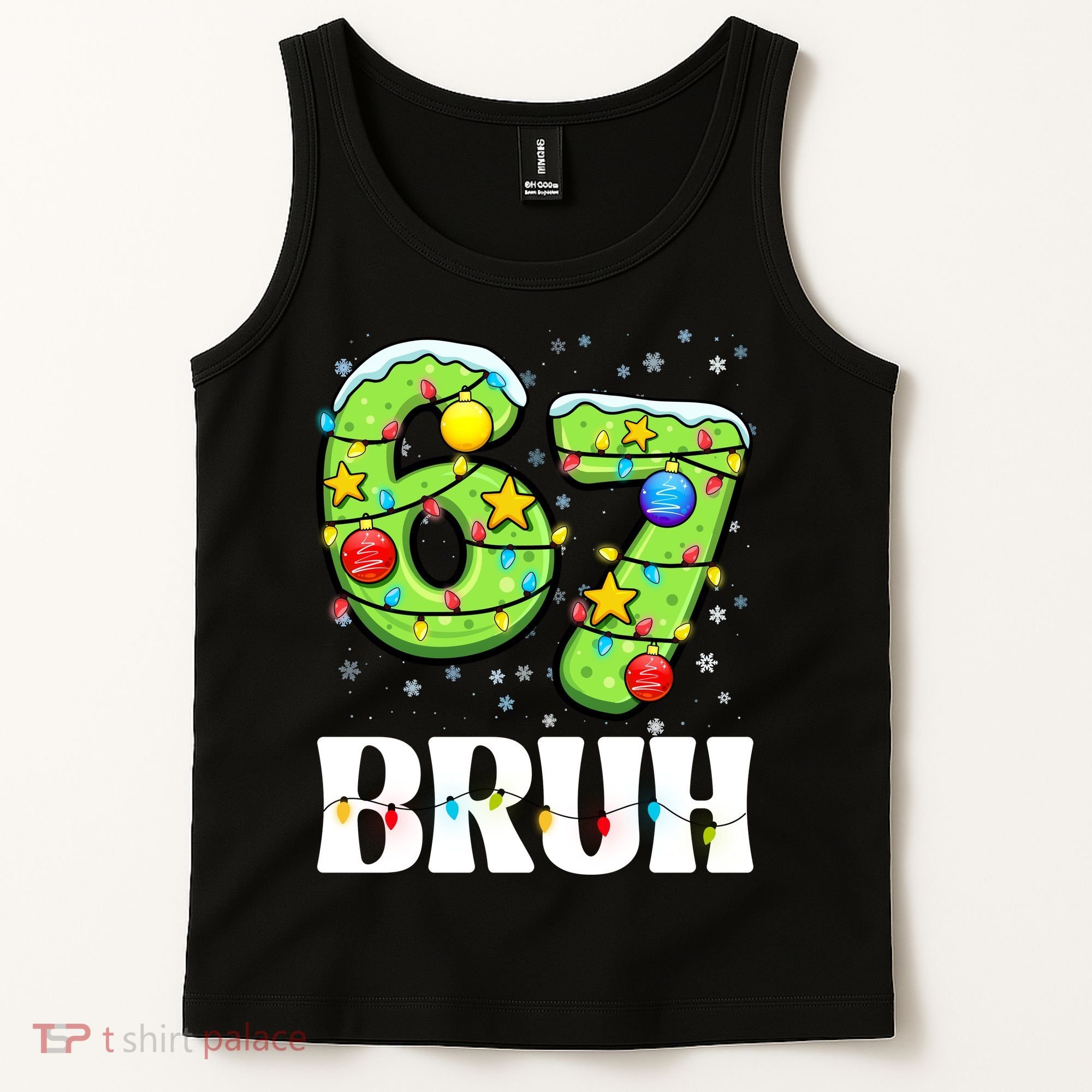 Bruh 67 Christmas Six Seven 6-7 Meme Funny Tank Top