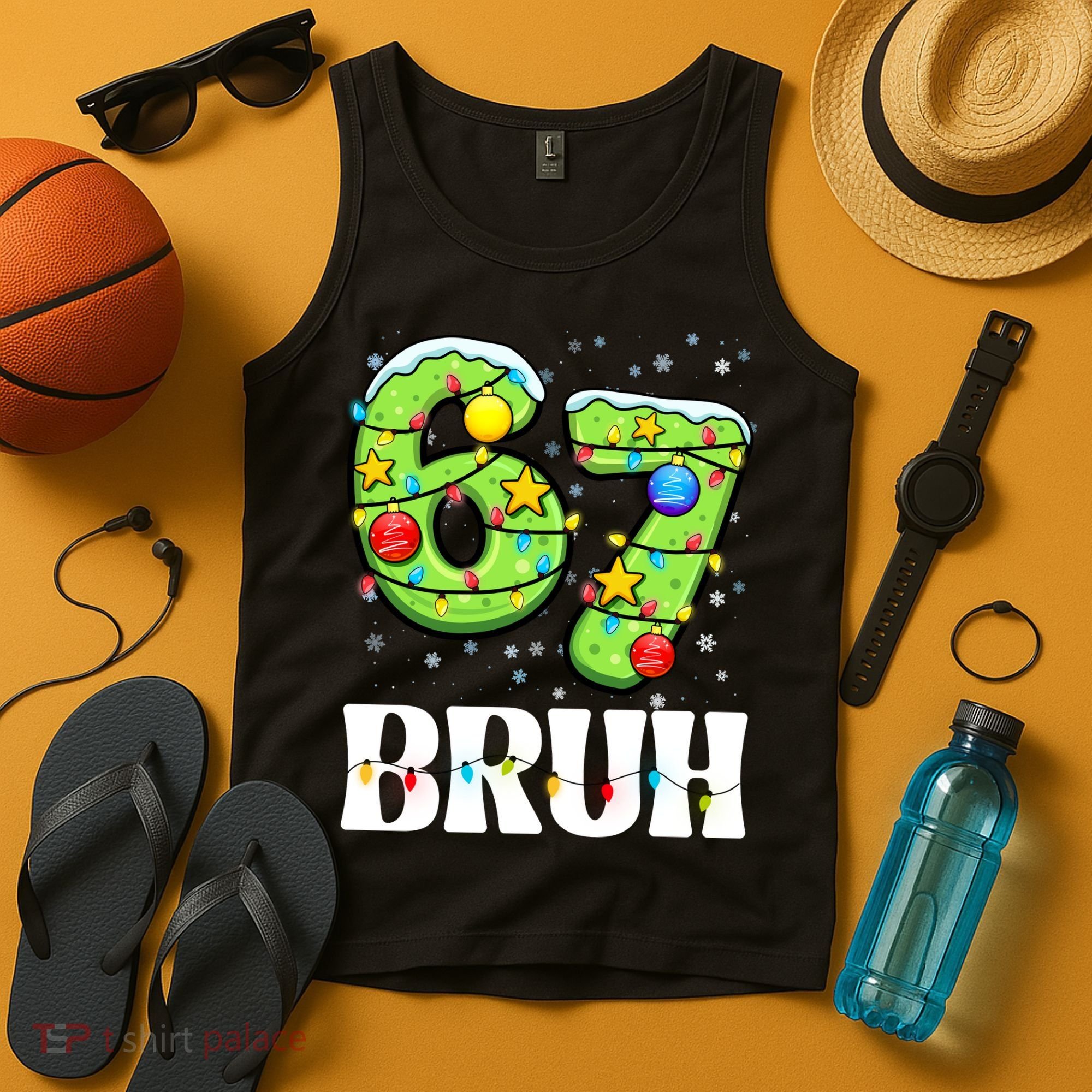 Bruh 67 Christmas Six Seven 6-7 Meme Funny Tank Top