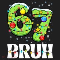 Bruh 67 Christmas Six Seven 6-7 Meme Funny Golf Towel thumb 3