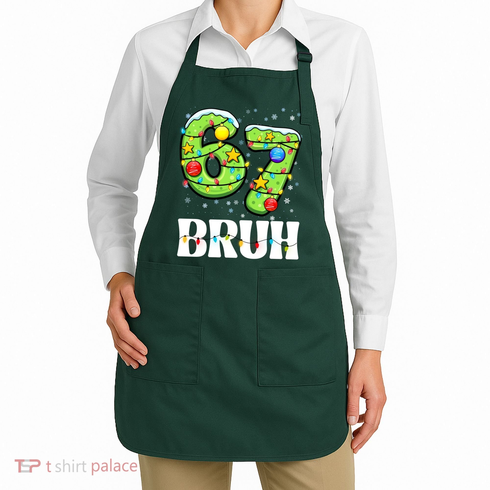 Bruh 67 Christmas Six Seven 6-7 Meme Funny Apron