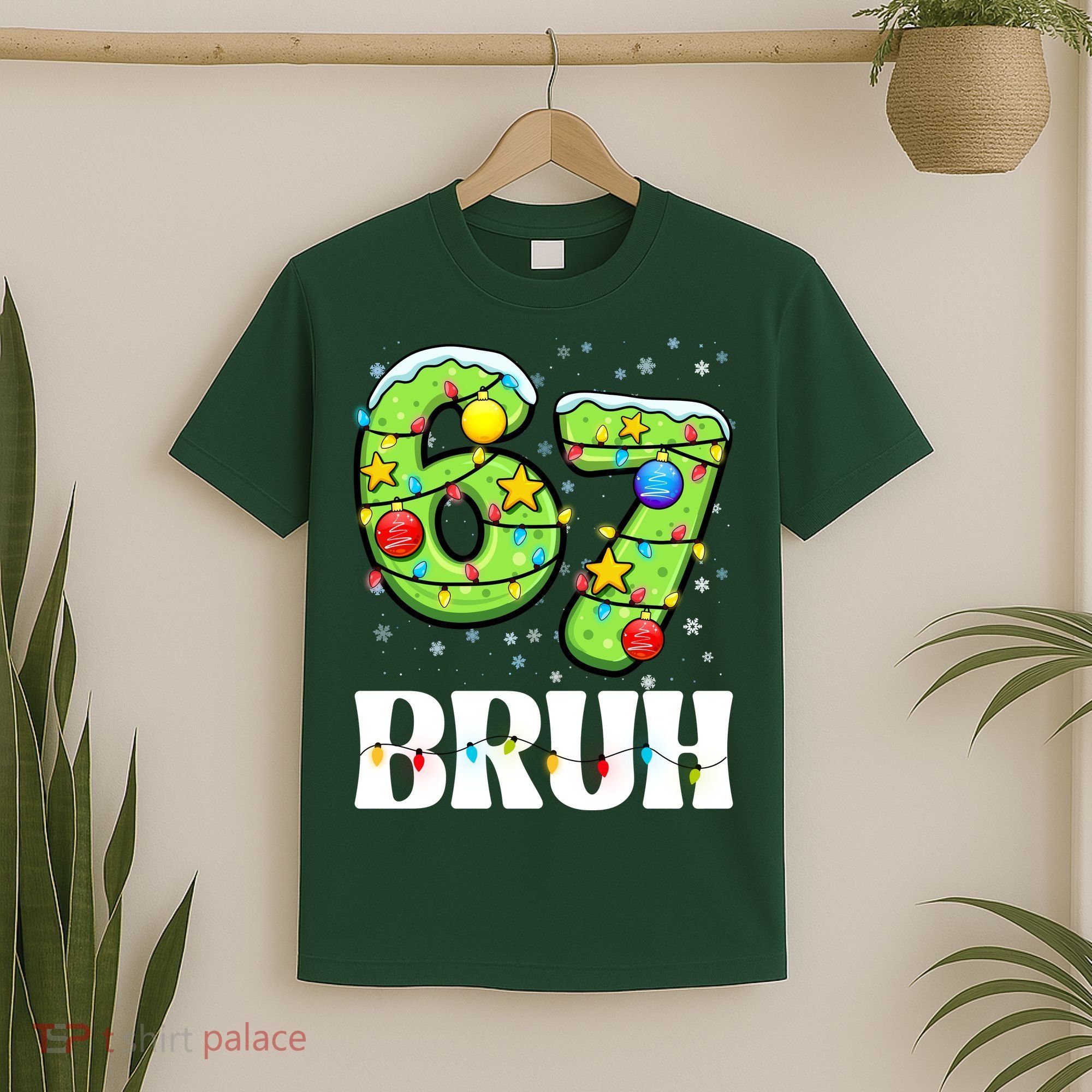 Bruh 67 Christmas Six Seven 6-7 Meme Funny T-Shirt