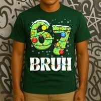 Bruh 67 Christmas Six Seven 6-7 Meme Funny T-Shirt thumb 3