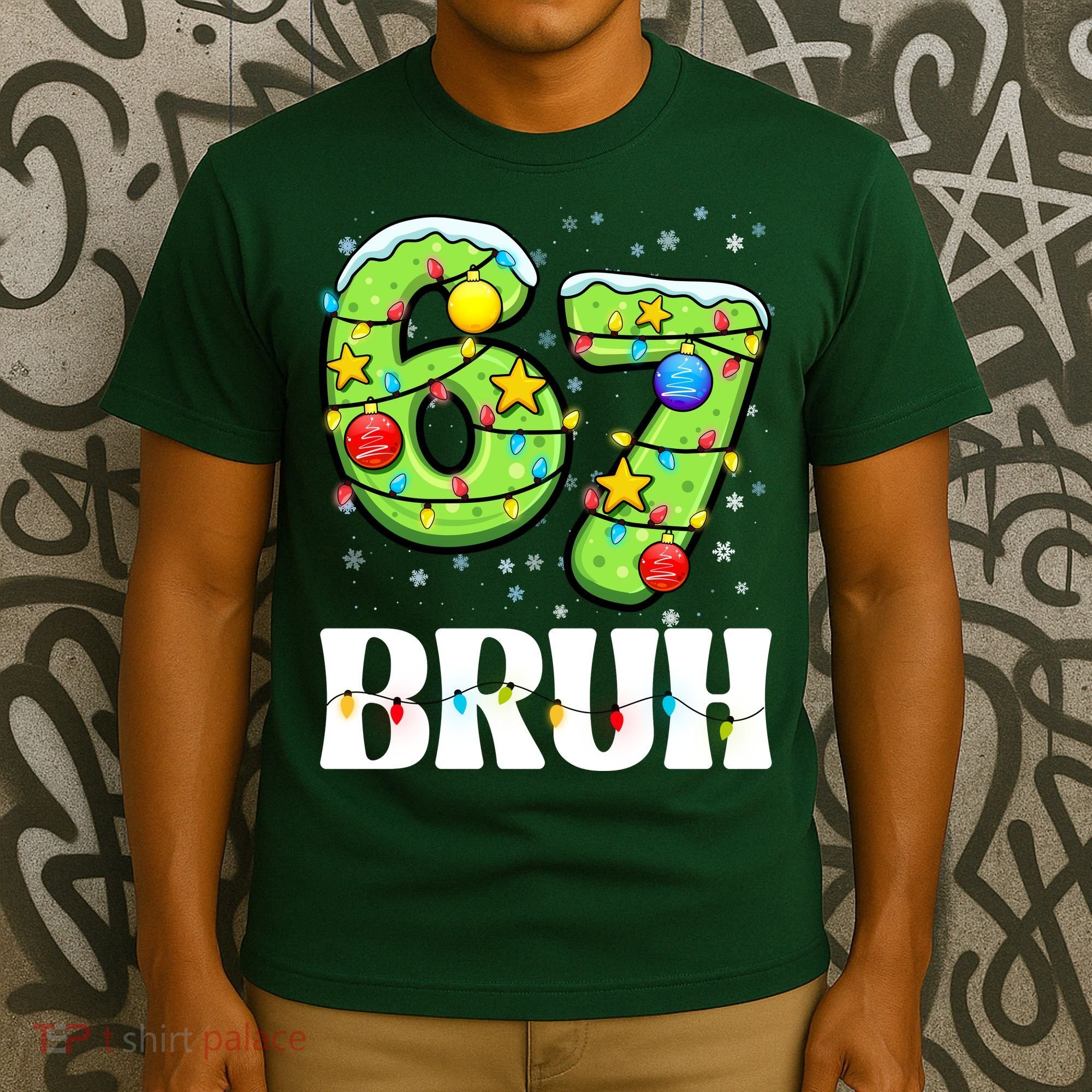 Bruh 67 Christmas Six Seven 6-7 Meme Funny T-Shirt
