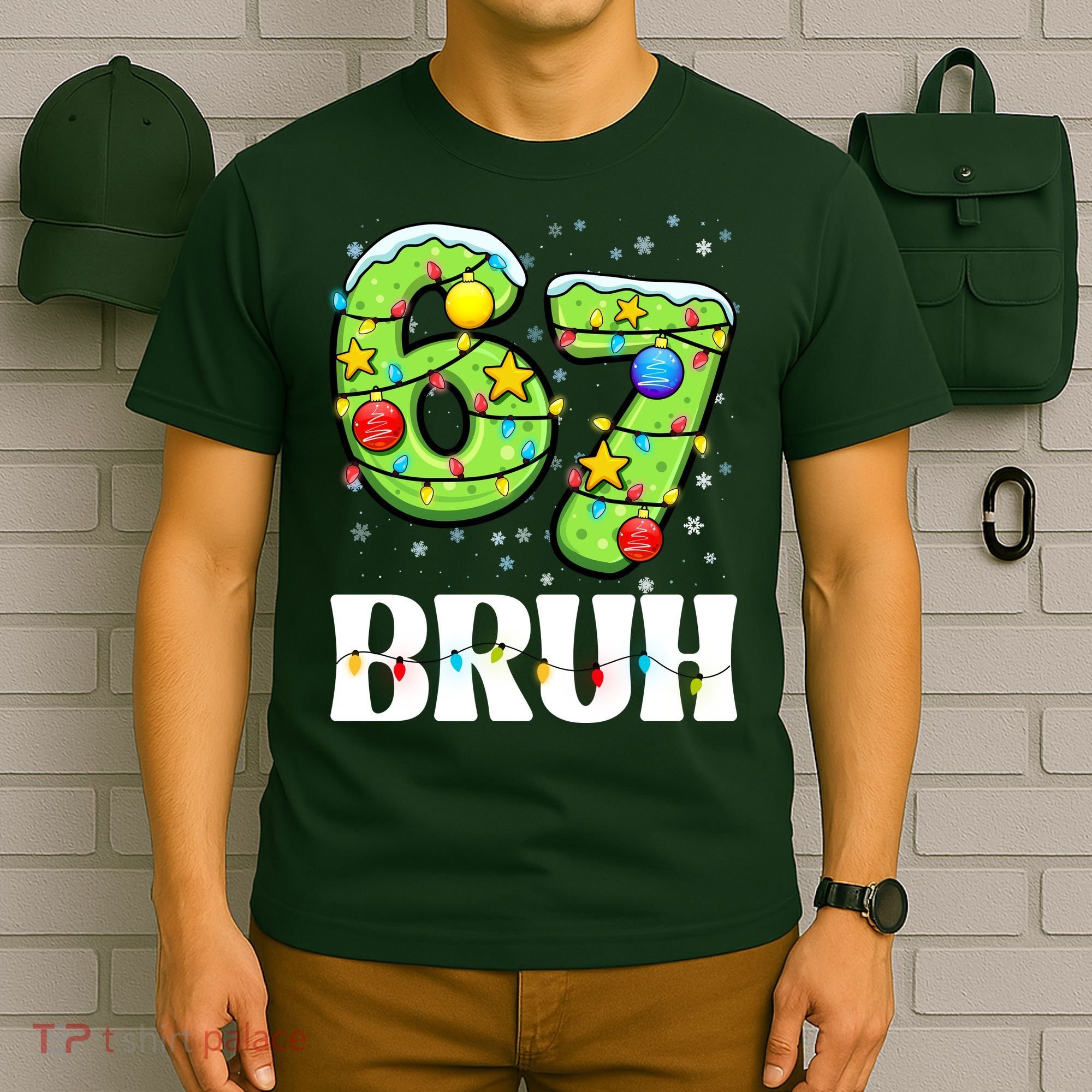 Bruh 67 Christmas Six Seven 6-7 Meme Funny T-Shirt