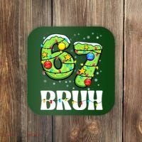 Bruh 67 Christmas Six Seven 6-7 Meme Funny Coaster thumb 0