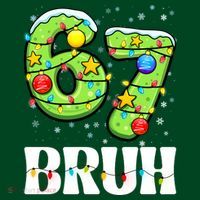 Bruh 67 Christmas Six Seven 6-7 Meme Funny Mousepad thumb 1