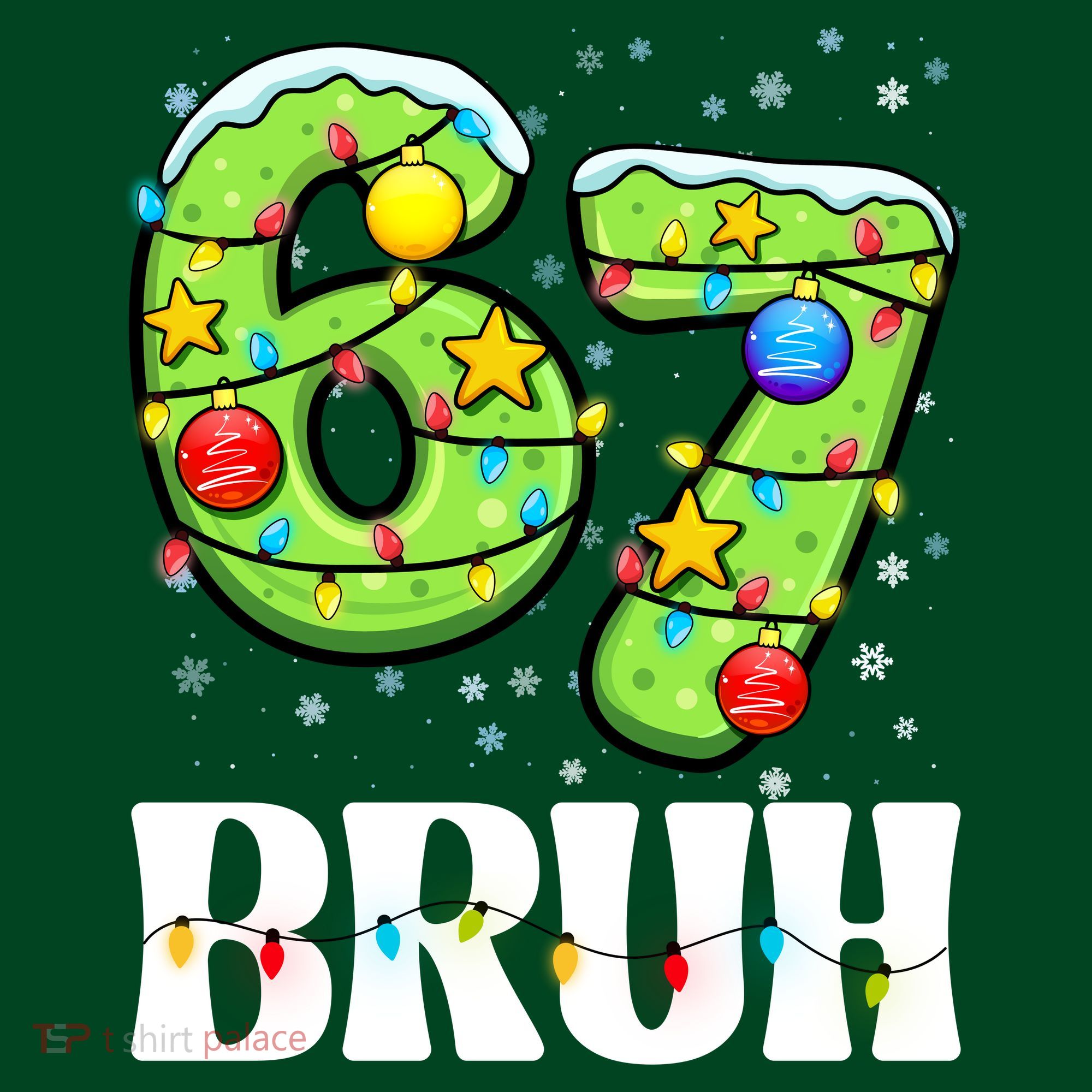 Bruh 67 Christmas Six Seven 6-7 Meme Funny Mousepad