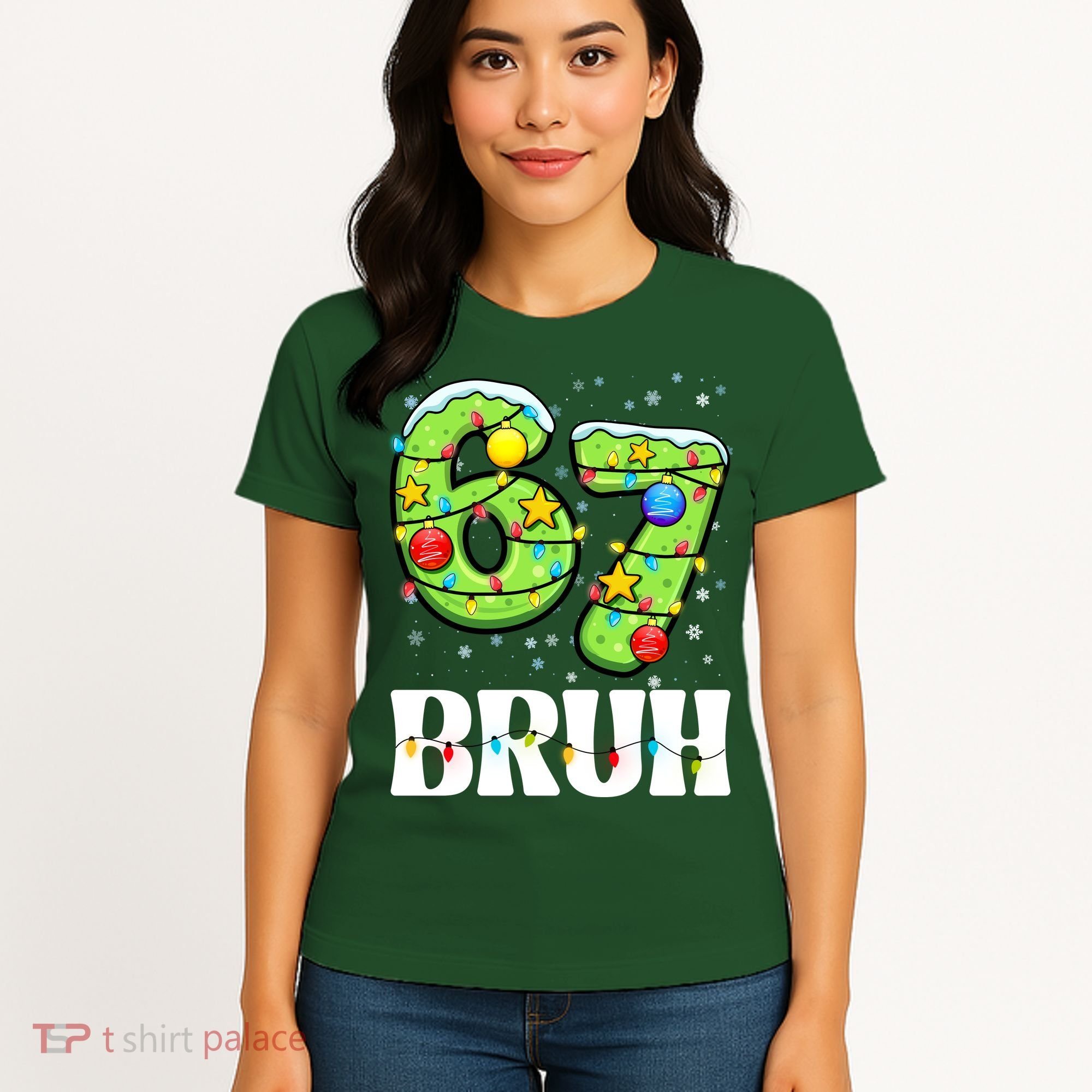 Bruh 67 Christmas Six Seven 6-7 Meme Funny Women's T-Shirt