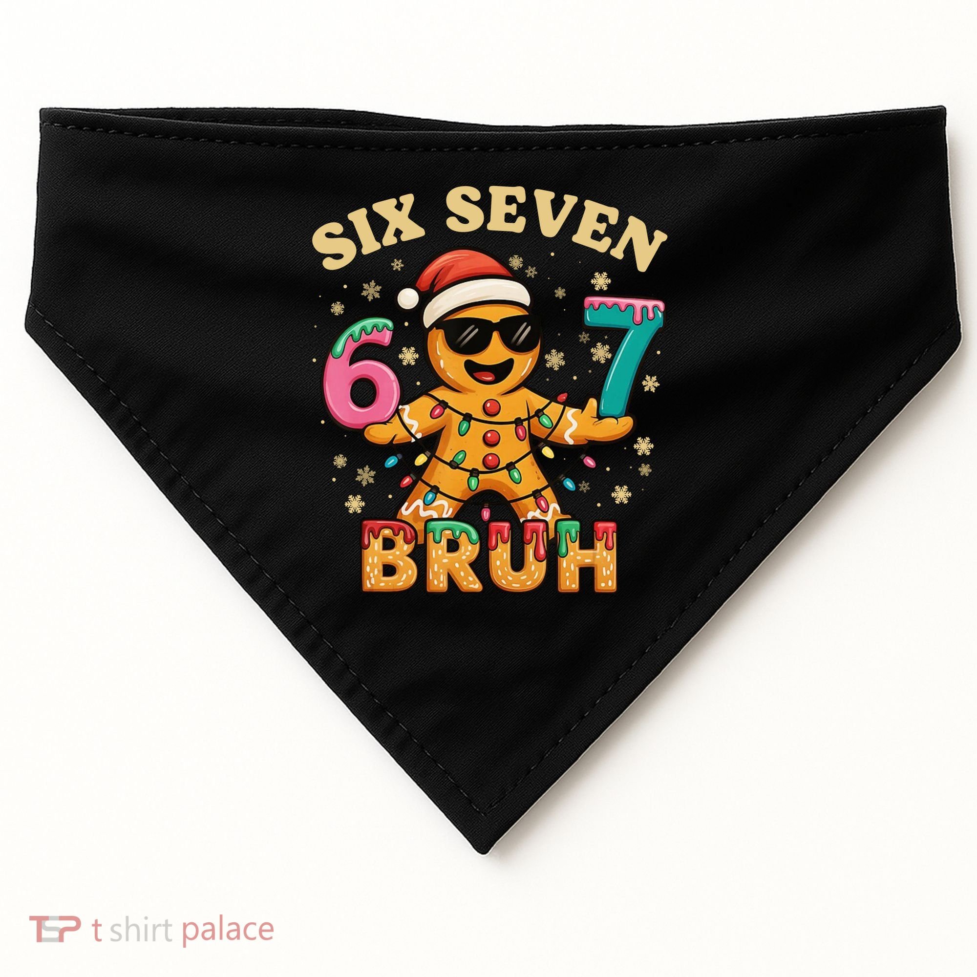 Bruh 67 Christmas Six Seven Gingerbread USA-Made Doggie Bandana