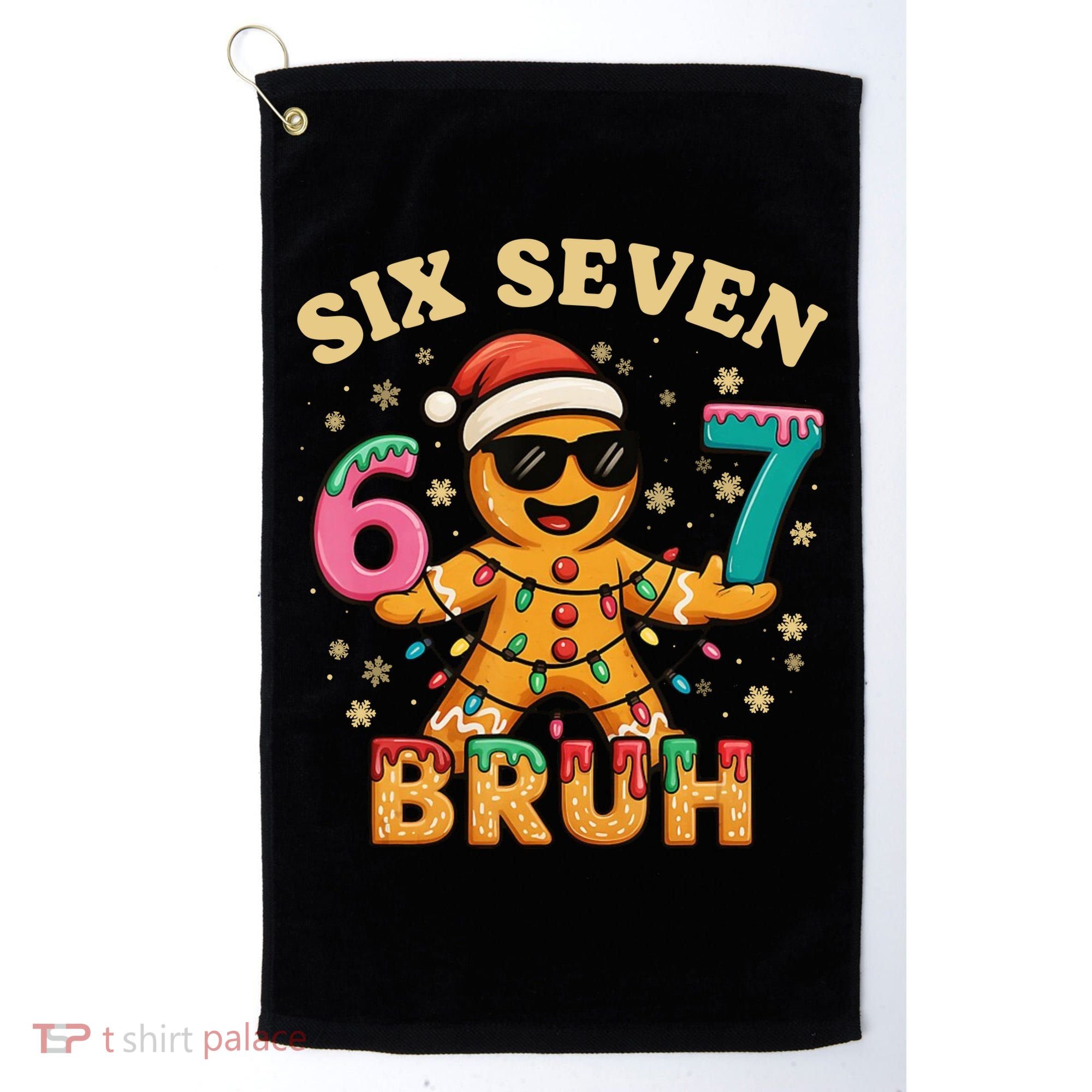 Bruh 67 Christmas Six Seven Gingerbread Golf Towel