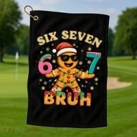 Bruh 67 Christmas Six Seven Gingerbread Golf Towel thumb 1