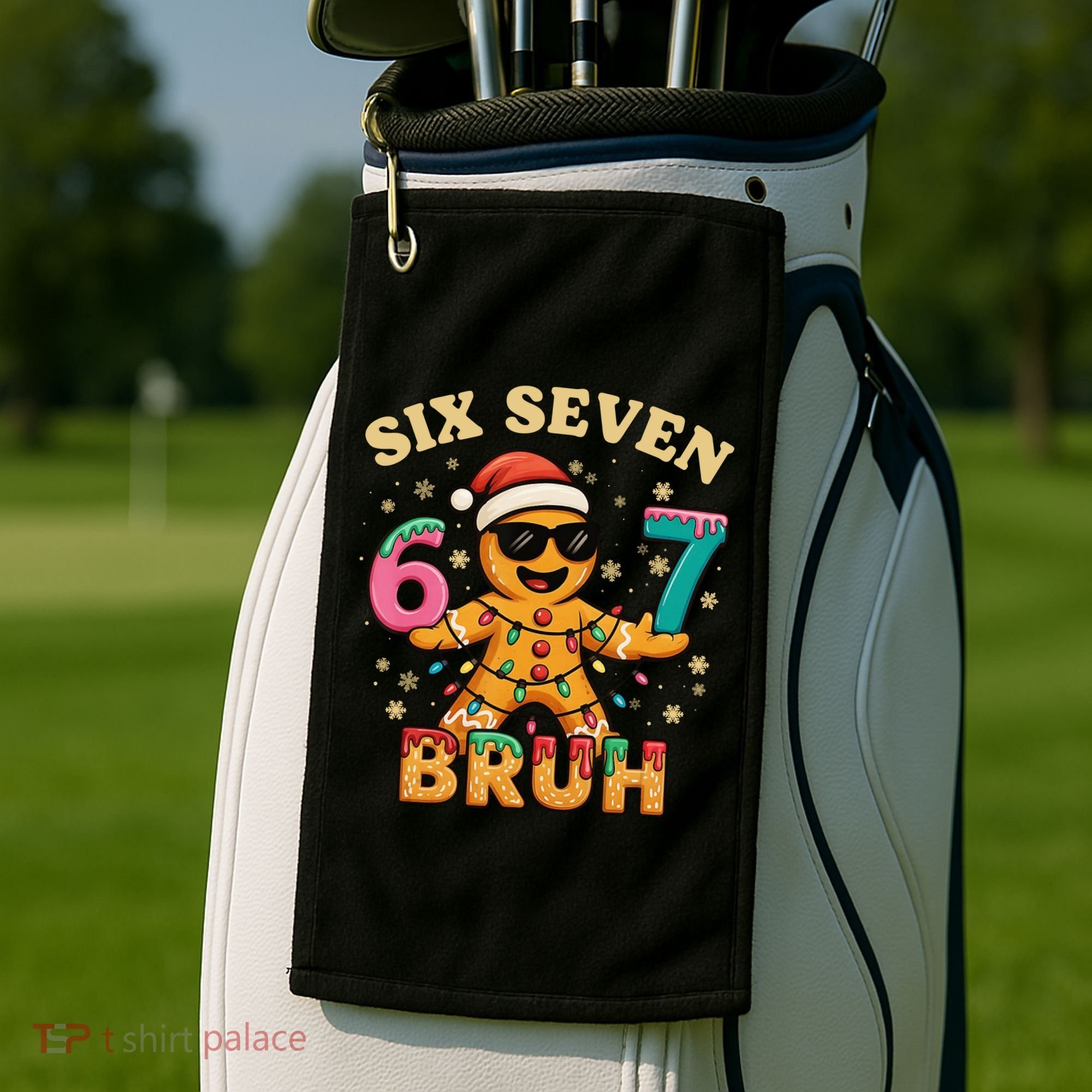 Bruh 67 Christmas Six Seven Gingerbread Golf Towel