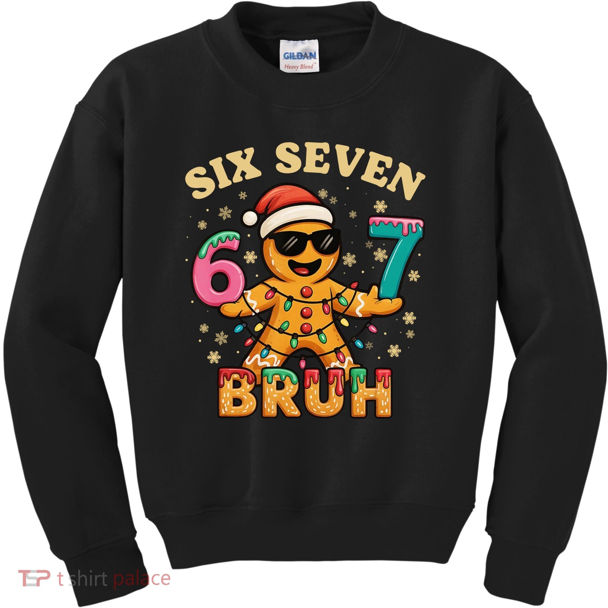 Bruh 67 Christmas Six Seven Gingerbread Kids Sweatshirt