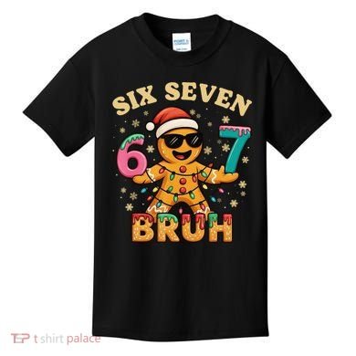 Bruh 67 Christmas Six Seven Gingerbread Kids T-Shirt