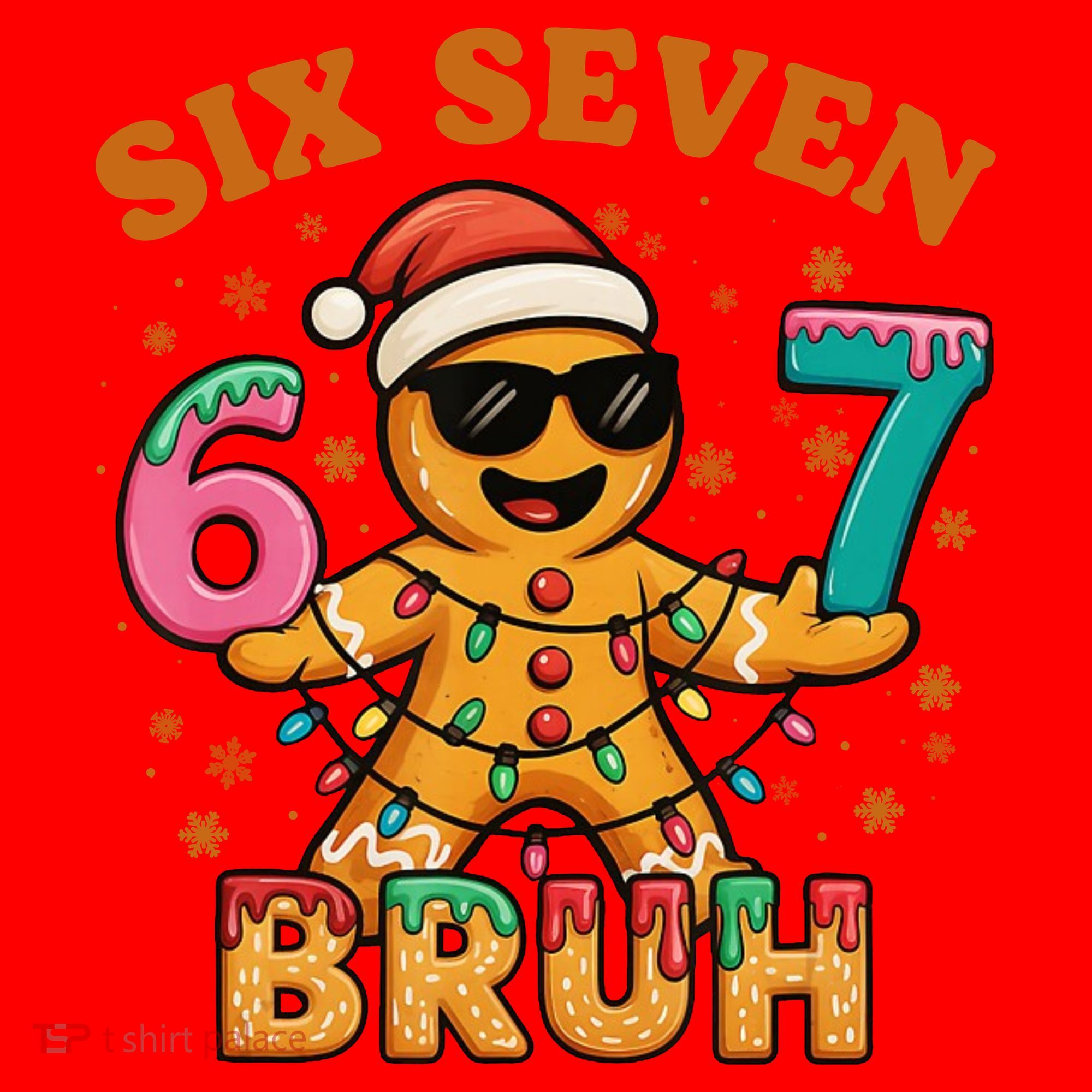 Bruh 67 Christmas Six Seven Gingerbread Santa Hat